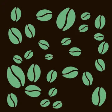 Green coffee Bean on brown background Illustrazione stock