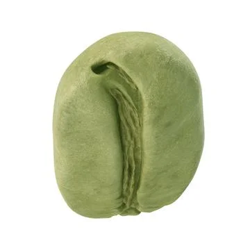 Green coffee bean on white background. 3D illustration Stock Illustration
