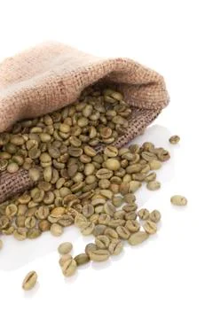 Green coffee beans. Stock Photos