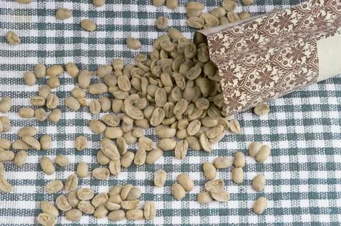 Green coffee beans Stock Photos