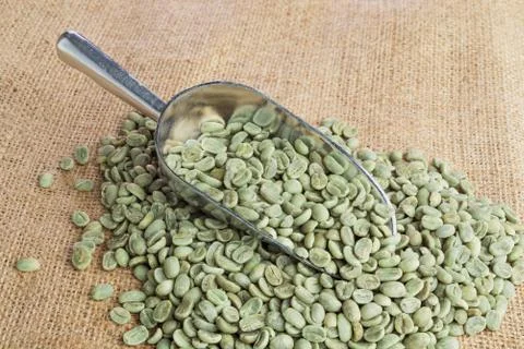 Green coffee beans Stockfoto's