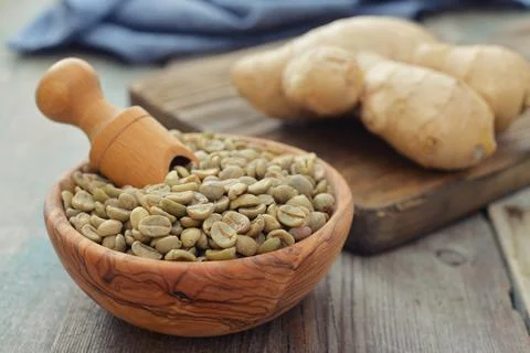 Green coffee beans Stock Photos