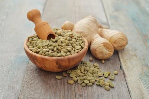 Green coffee beans Stock Photos