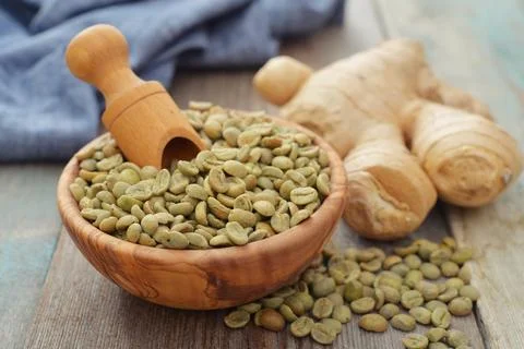 Green coffee beans Stock Photos