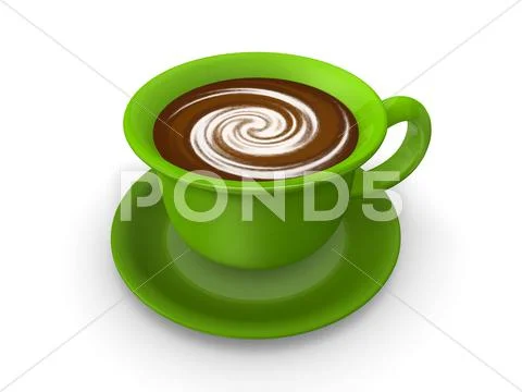 Green coffee cup 3d render Stock Illustration