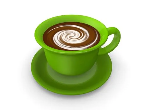 Green coffee cup 3d render Stock Illustration
