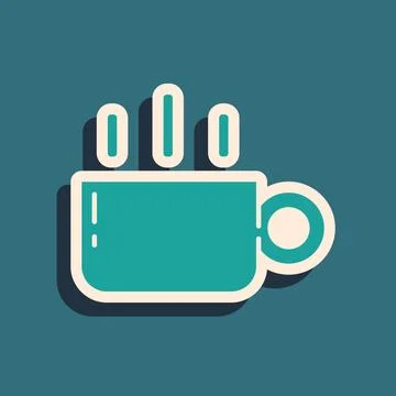 Green Coffee cup icon isolated on green background. Tea cup. Hot drink coffee Stock Illustration