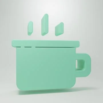Green Coffee cup icon isolated on grey background. Tea cup. Hot drink coffe.. Illustrazione stock