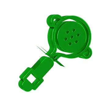 Green Coffee filter holder icon isolated on transparent background. Stock Illustration