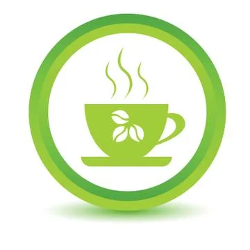 Green coffee icon 스톡 일러스트