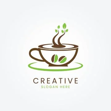 Green coffee logo design vector image Stock Illustration