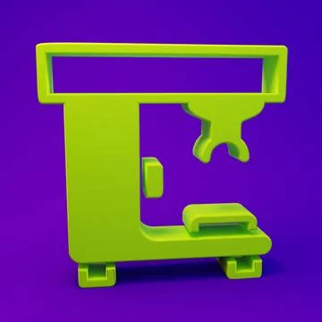 Green Coffee machine icon isolated on purple-blue background. Minimalism co.. Stock Illustration