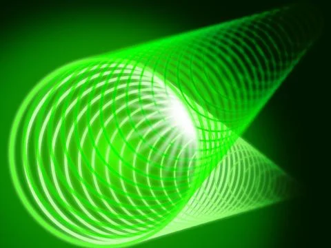 Green Coil Background Shows Shining And Tube Stock Illustration