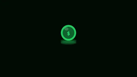 Green Coin Flip Rise Stack Flat Design Finance Animation 库存影片 342611265