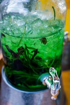 Green cold lemonade Foto stock