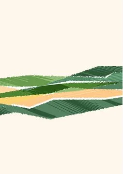 Green collage abstract field background vector illustration. Pattern with Stock Illustration