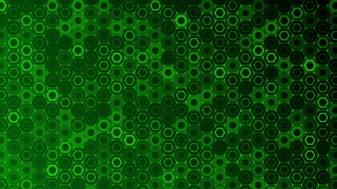 Green color 2d hexagonal shapes technology sci-fi background Stock Footage 243412625