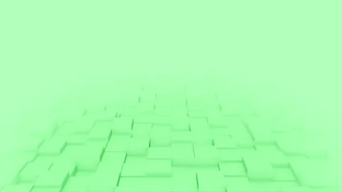 Green color 3d cubes slowly moving blank 3d space background Stock Footage 307693225