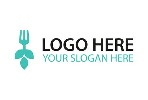 Green Color Abstract Fork Leaf Nature Eco Logo Design	 Stock Illustration