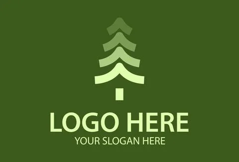 Green Color Abstract Pine Tree Home Logo Design	 Illustrazione stock