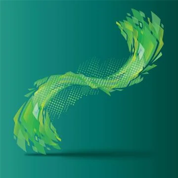 Green color abstract shape Stock Illustration