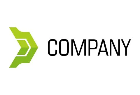 Green Color Abstract Techno Shape Logo Design Stock Illustration