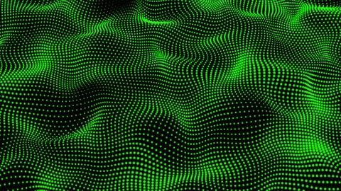 Green color digital dot background animation. Dot pattern with halftone eff.. Stock Illustration