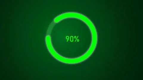 Green color glowing abstract loading circle with illustration green backgroun イラスト素材