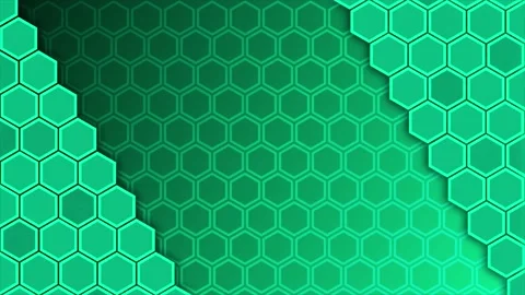Green color hexagonal shapes background Stock Footage 217905563