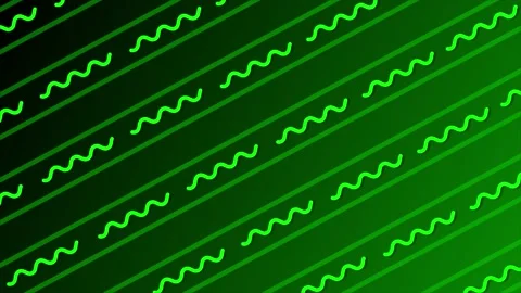 Green color parallel squiggly line pattern background Stock Footage 225506398