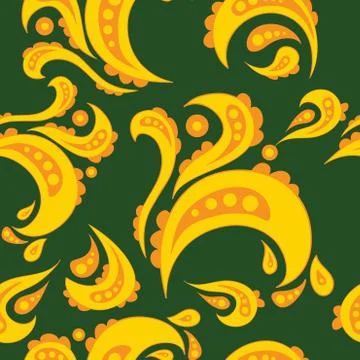 Green color pattern with golden patterns, ornate, vector, eps Stock Illustration