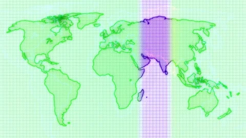 Green color scanning earth map animation | Stock Video | Pond5