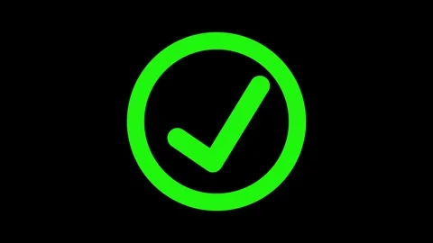 Green color simple check circle animation with black background 動画素材 301617277