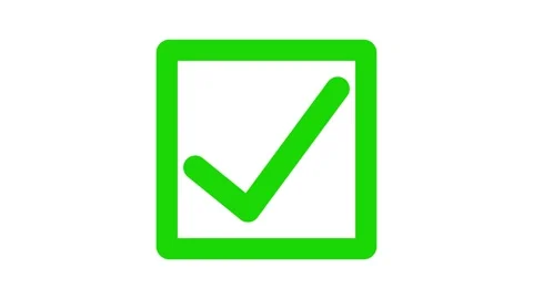 Green color simple check mark box animation with white background Video stock 301617286