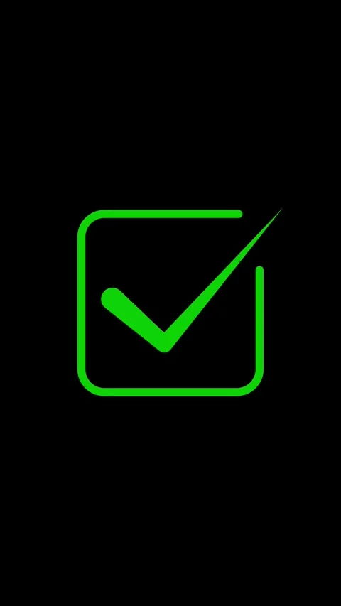 Green color simple tick mark animation with black background 4k animated Stock Footage 322966671
