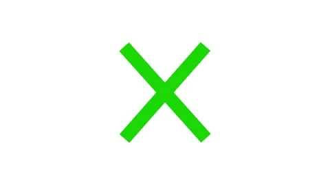 Green color simple X mark animation with white background Vidéo 301617309