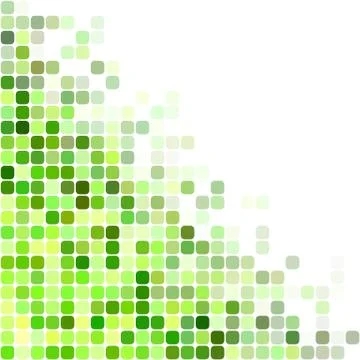Green color square mosaic background Stock Illustration