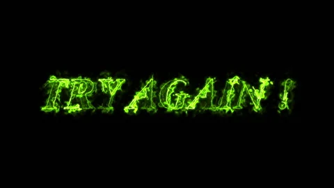 Green Color TRY AGAIN text Glitch effect animation on black background. Digital Stock Footage 276096070