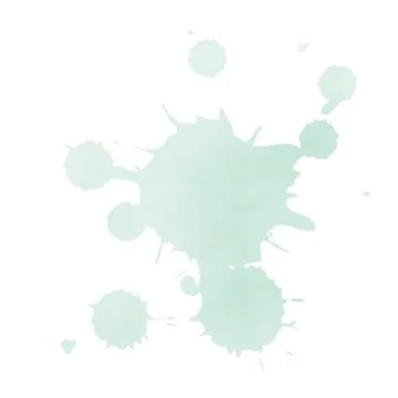 Green color vector hand drawn watercolor liquid stain. Abstract aqua smudge.. Illustrazione stock