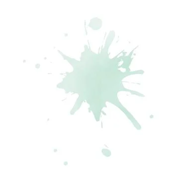 Green color vector hand drawn watercolor liquid stain. Abstract aqua smudges  Stock Illustration