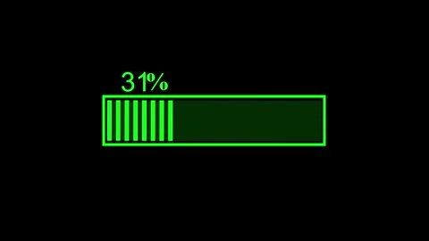 Green color waiting loading bar animation on black background Stock Footage 301617312
