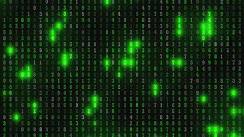 Green colored binary code background - seamless looping. 動画素材 134958185