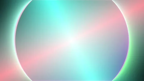 Green Colored Gradient Light Circle Rotation Surface Loop Neon Background Stock Footage 140103199