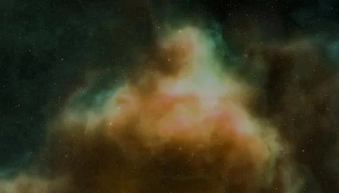 Green colored Nebula in space Stock Illustration