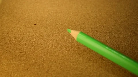Green Colored Pencil Placement Stock Footage 72062977