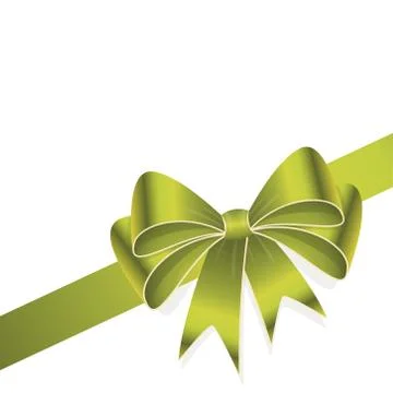 Green colored ribbon bow Illustrazione stock