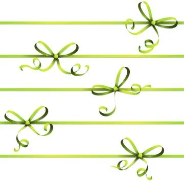Green colored ribbon bow Stock Illustration