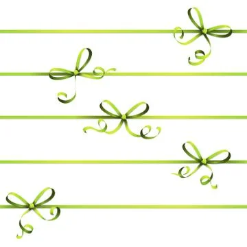 Green colored ribbon bow Stock Illustration