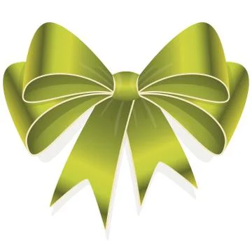 Green colored ribbon bow Stock Illustration