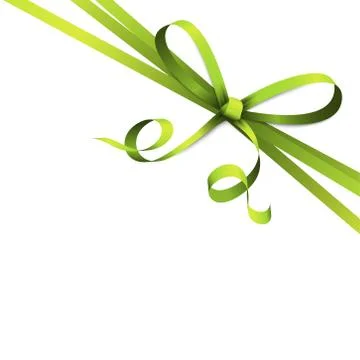 Green colored ribbon bow Stock Illustration